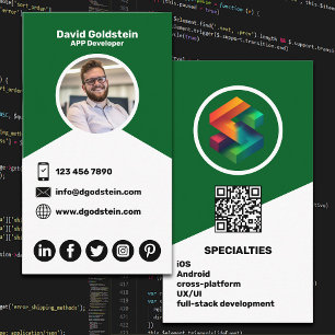 App Developer - Green Business Card