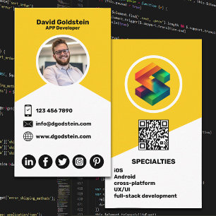 App Developer - Yellow Business Card