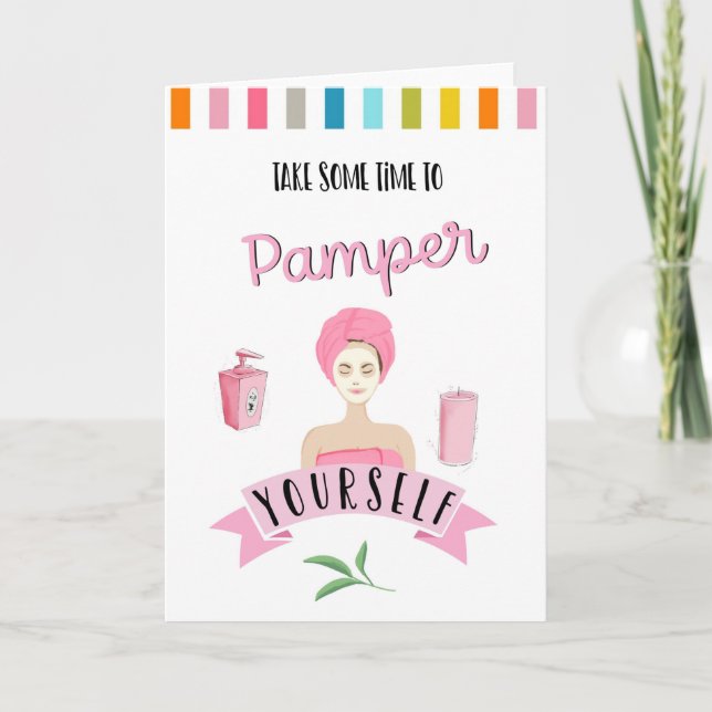 app pamper yourself card for friend 30th  (Front)