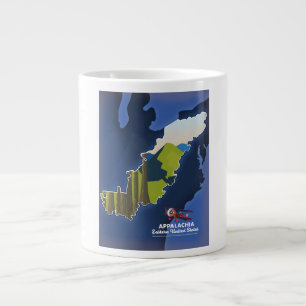 Appalachia Eastern United States travel map Large Coffee Mug