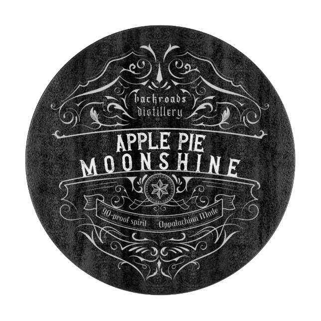 Appalachia Moonshine Label Cutting Board (Front)