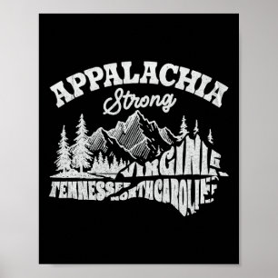 Appalachia Strong Mountain Outdoors Hiking Nc Desi Poster
