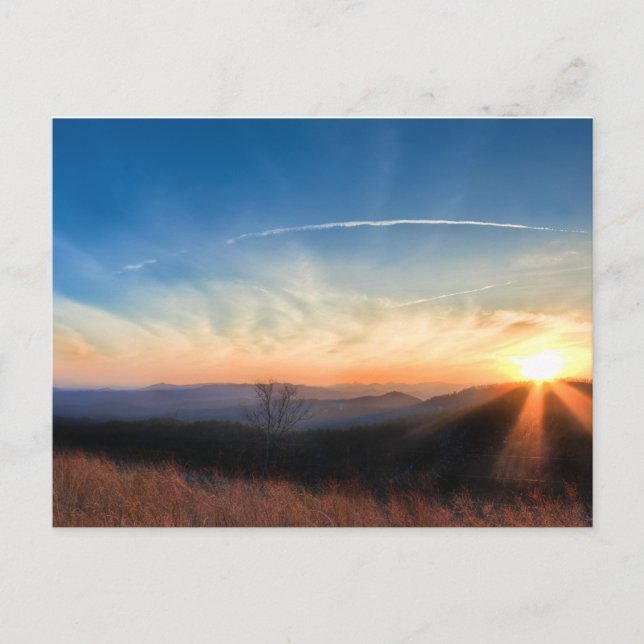 Appalachian and Blue Ridge Mountains Sunset Postcard (Front)