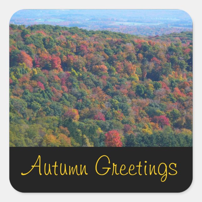 Appalachian Mountains Autumn Greetings Stickers (Front)