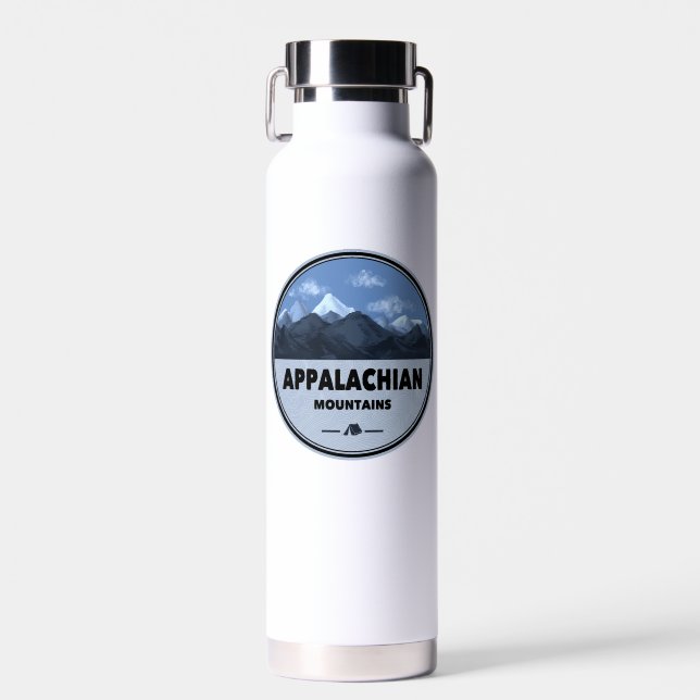 Appalachian Mountains Camping Water Bottle (Front)