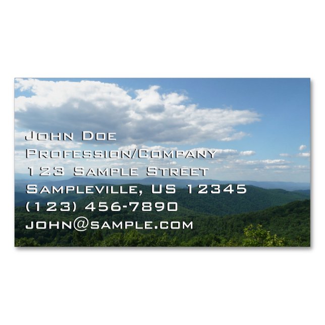 Appalachian Mountains I Shenandoah Magnetic Business Card (Front)