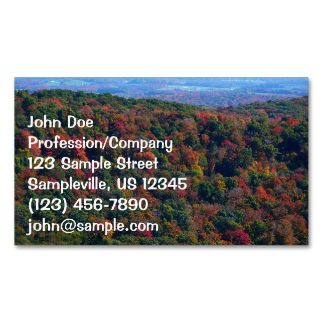 Appalachian Mountains in Fall Magnetic Business Card (Front)
