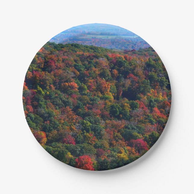 Appalachian Mountains in Fall Paper Plate (Front)