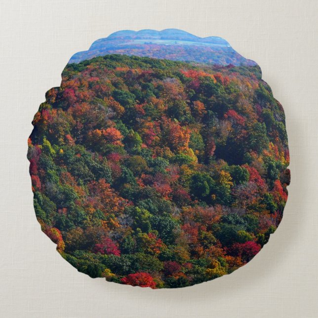 Appalachian Mountains in Fall Round Cushion (Front)