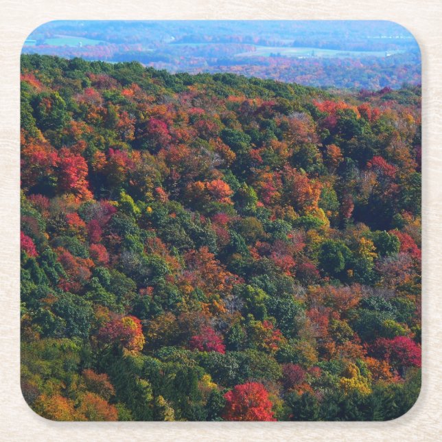 Appalachian Mountains in Fall Square Paper Coaster (Front)