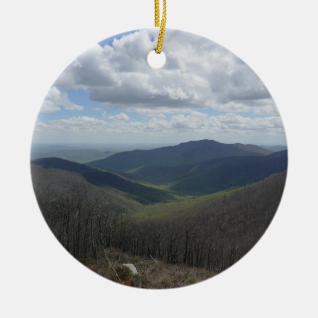 Appalachian Mountains in Spring Ceramic Tree Decoration (Front)