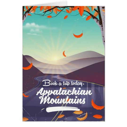 Appalachian Mountains vintage travel poster Card
