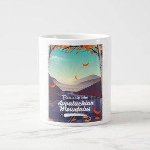 Appalachian Mountains vintage travel poster Large Coffee Mug