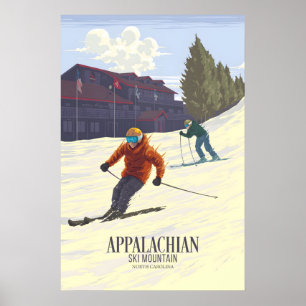 Appalachian Ski Mountain North Carolina USA Ski Poster