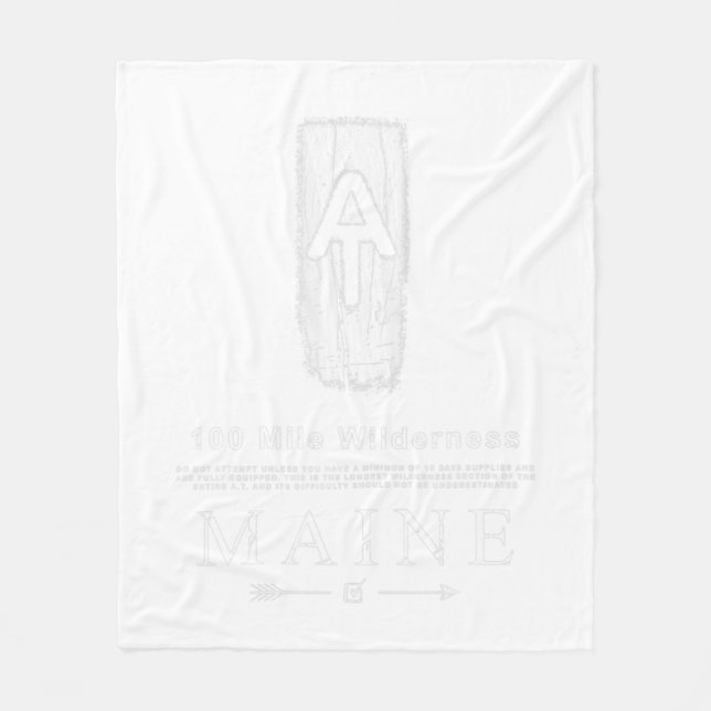 Appalachian Trail Blaze 100 Mile Wilderness Maine  Fleece Blanket (Front)