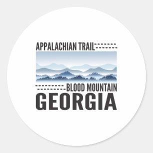 Appalachian Trail Hikers Hiking At Blood Mountain  Classic Round Sticker