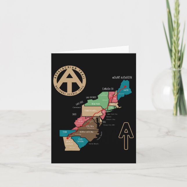 Appalachian Trail Hiking Map  Card (Front)