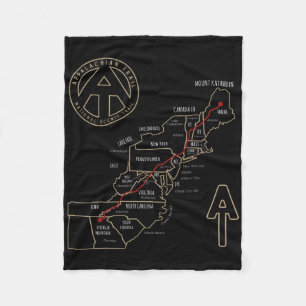 Appalachian Trail Hiking Map  Fleece Blanket