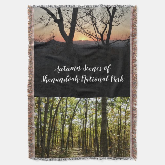 Appalachian Trail in October at Shenandoah Throw Blanket (Front Vertical)