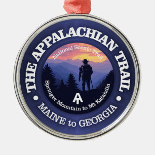 Appalachian Trail (rd2) Metal Tree Decoration