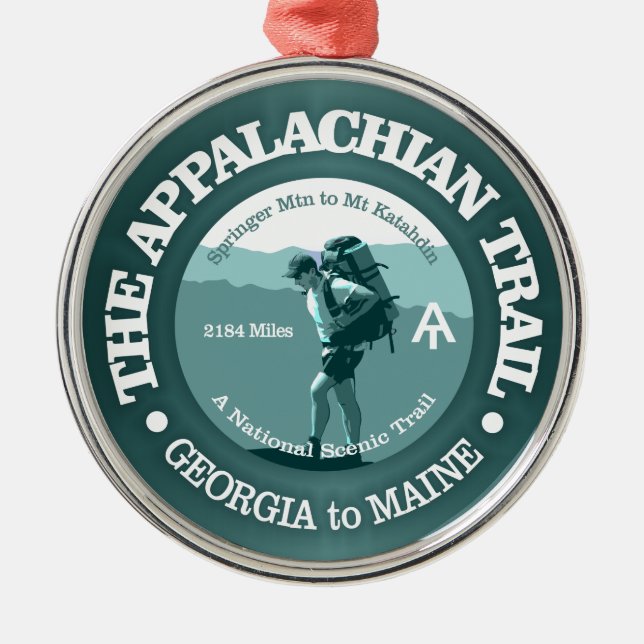 Appalachian Trail (T) Metal Tree Decoration (Front)