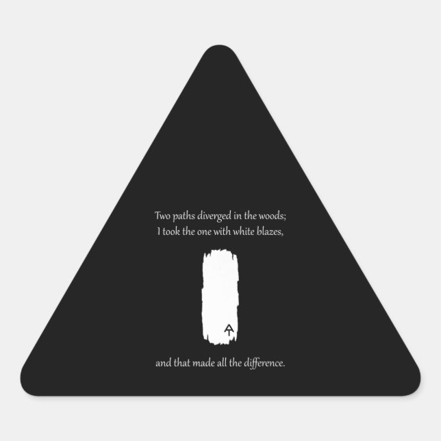 Appalachian Trail White Blaze Paths Diverged Triangle Sticker (Front)