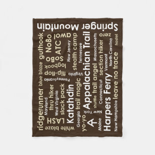 Appalachian Trail Word Cloud Fleece Blanket
