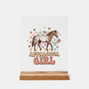 Appaloosa Girl Vintage Horse Western T-Shirt Desig Acrylic Sign