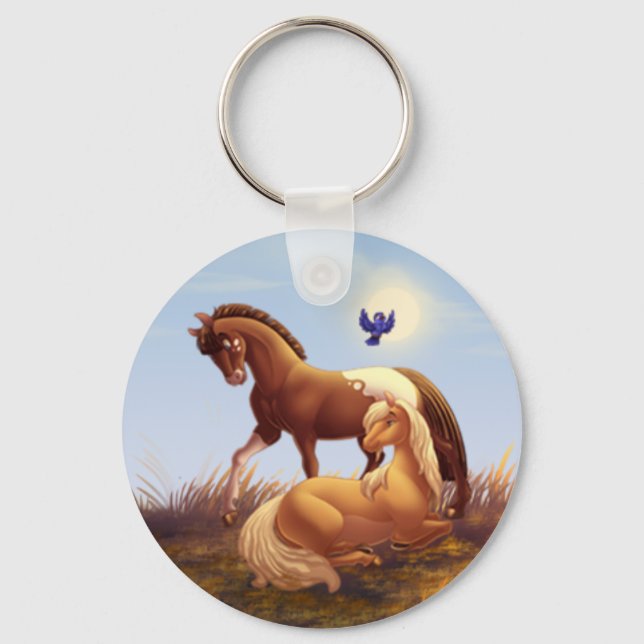 Appaloosa Horse and Palomino Pony Promotional Key Ring (Front)