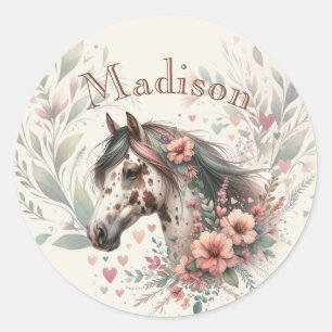 Appaloosa Horse Birthday  Classic Round Sticker