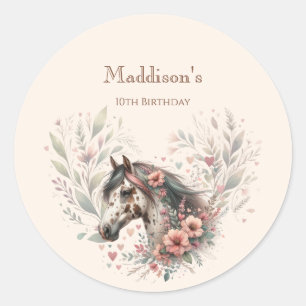 Appaloosa Horse Birthday Classic Round Sticker
