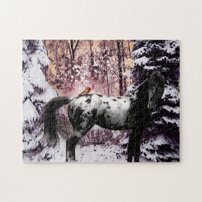 Appaloosa Horse & Cardinals Jigsaw Puzzle (Horizontal)