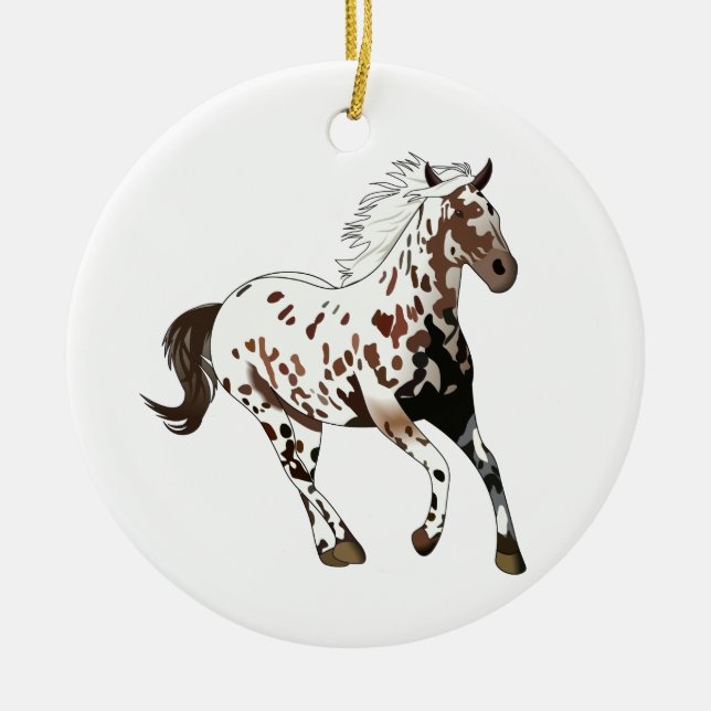 Appaloosa Horse Ceramic Tree Decoration (Front)