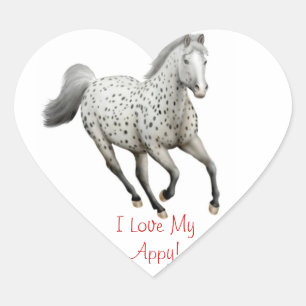 Appaloosa Horse Love Customisable Heart Sticker