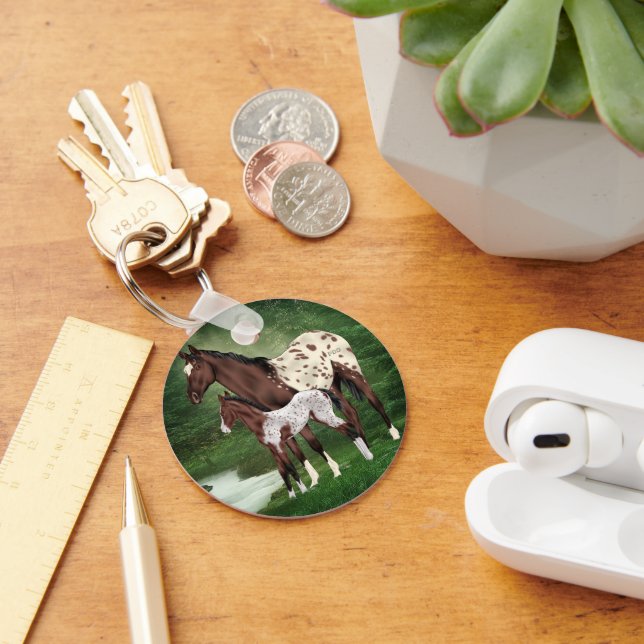 Appaloosa Horse Mare and Foal Key Ring (Desk)