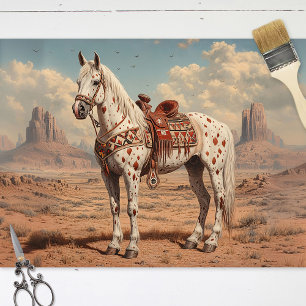 Appaloosa Horse Painted Desert Scenic Decoupage Tissue Paper