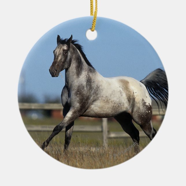 Appaloosa Horse Running 3 Ceramic Tree Decoration (Front)