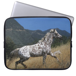 Appaloosa Horse Running up Mountain Laptop Sleeve