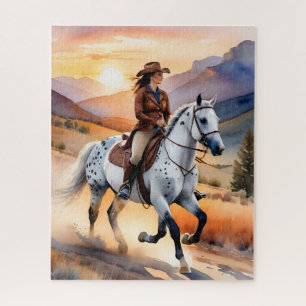 Appaloosa Horse Watercolor Leopard  Jigsaw Puzzle