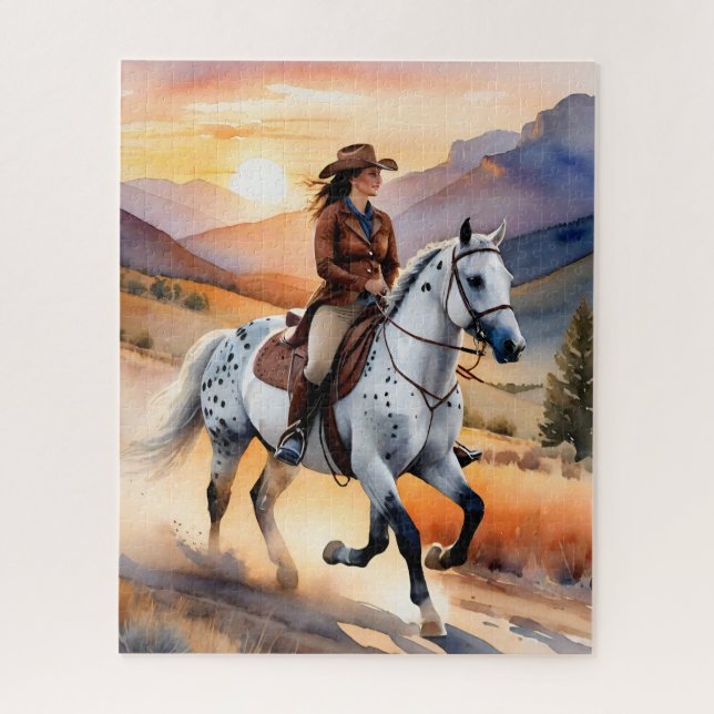 Appaloosa Horse Watercolor Leopard  Jigsaw Puzzle (Vertical)