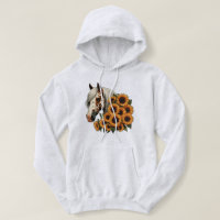 Appaloosa Horse with Sunflowers
