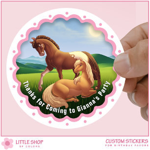 Appaloosa Palomino Pony Birthday Favor Classic Round Sticker