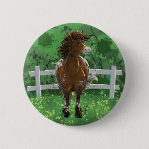 Appaloosa Pony 6 Cm Round Badge