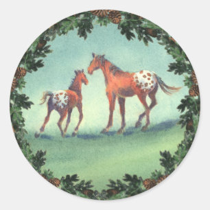 APPALOOSA SPOTS & BOUGHS by SHARON SHARPE Classic Round Sticker