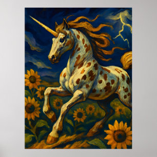 Appaloosa Unicorn in a Storm Poster