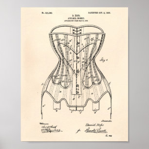 Apparel Corset 1906 Patent Art Old Peper Poster