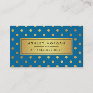 Apparel Designer - Royal Blue Gold Dots Business Card