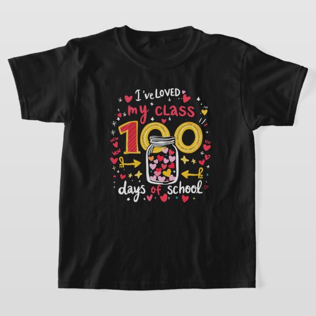 apparel for Teacher Student Kids 100 Day of School T-Shirt (Laydown)