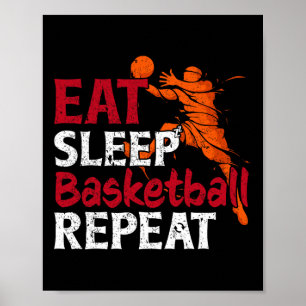 Apparel Funny Sketll Eat Sleep Sketll Repeat Poster
