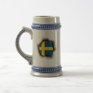 Apparel Sweden Flag Inside Me,Swedish burn marks Beer Stein